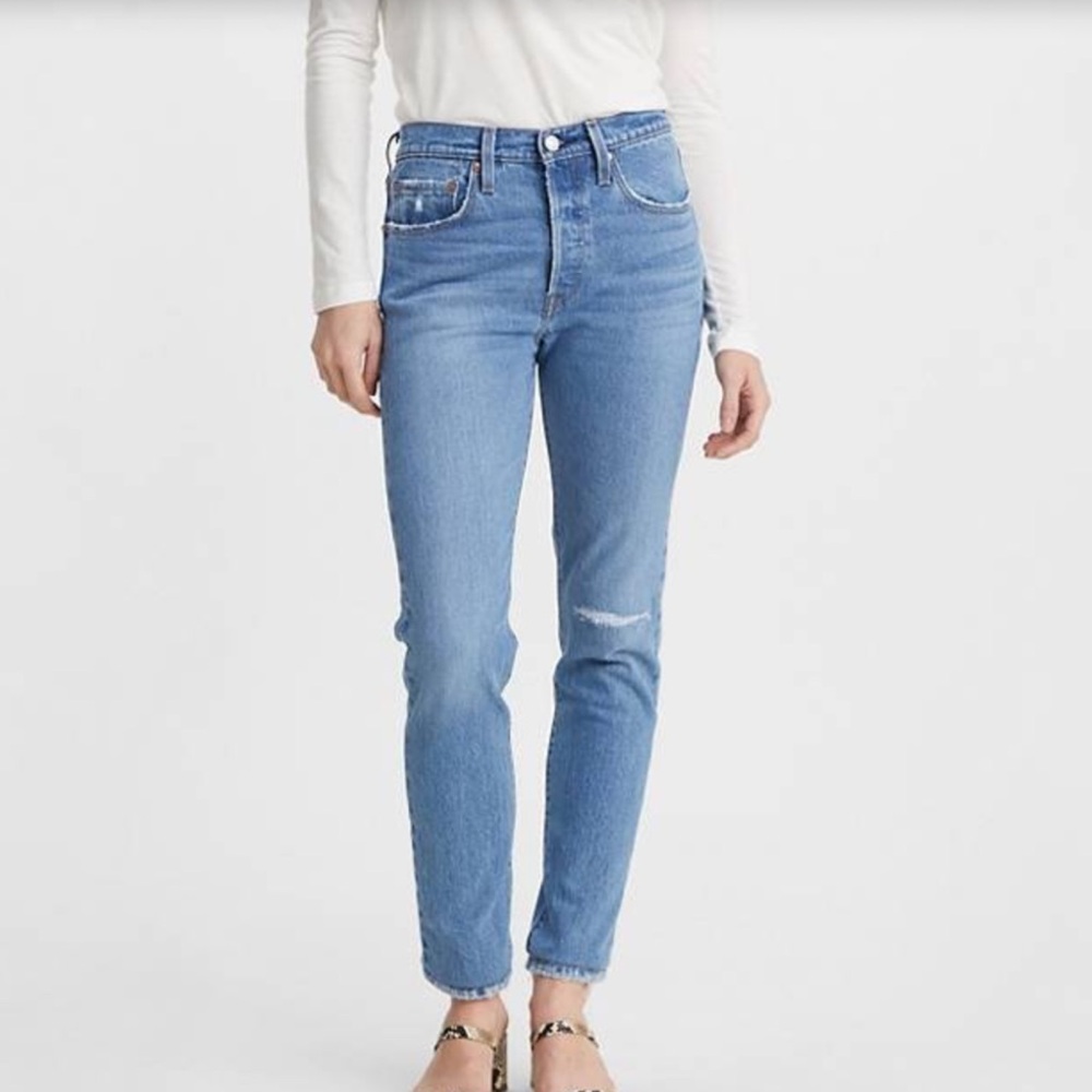 Like-New- Premium Levi's 501 Skinny Stretch Jeans Jive Hushed Denim (25/28)